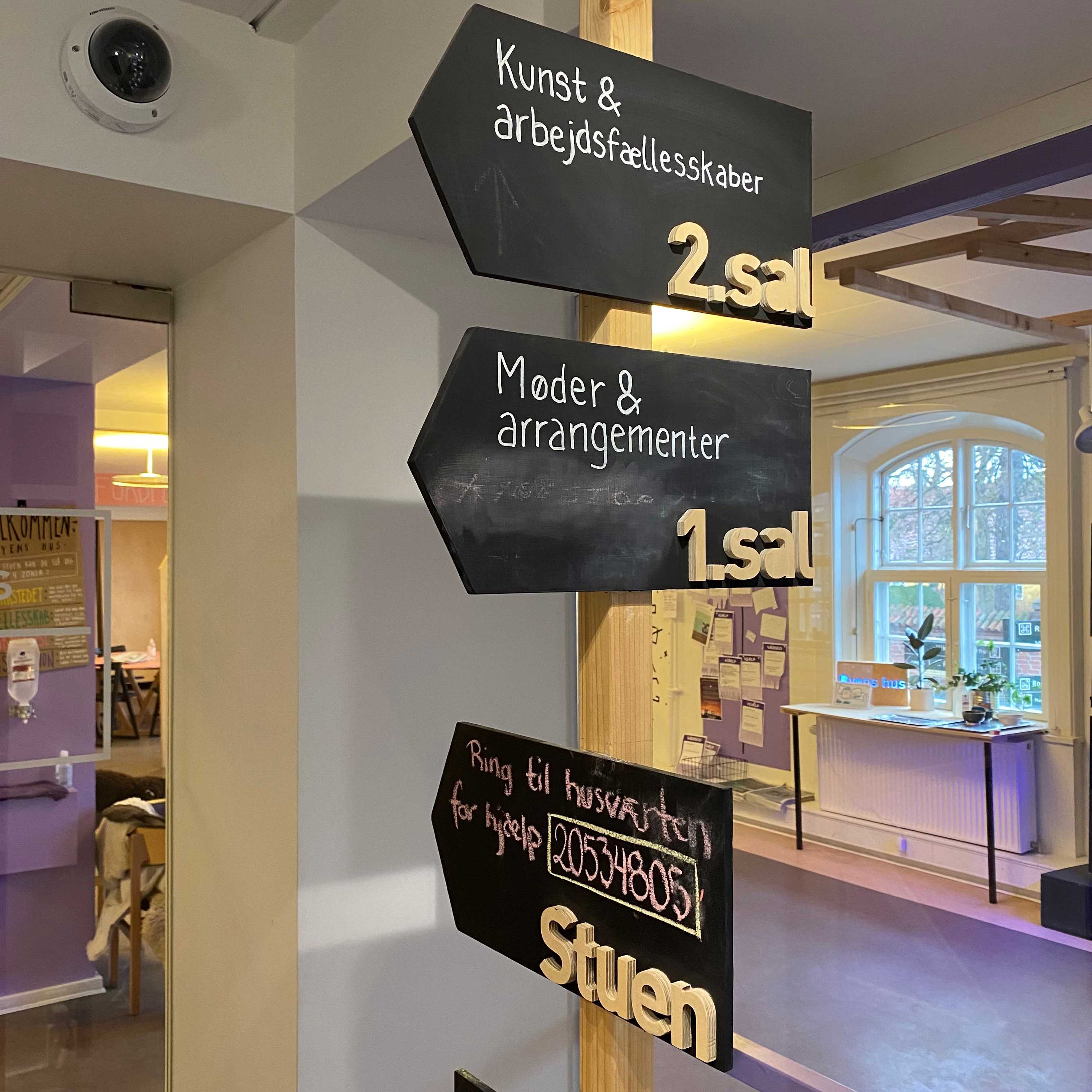skilt til stuen