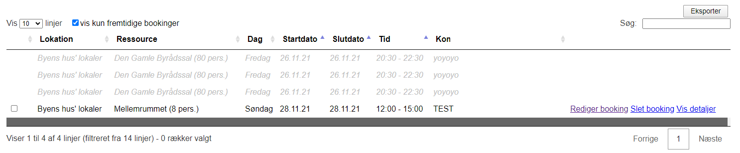 Slet booking